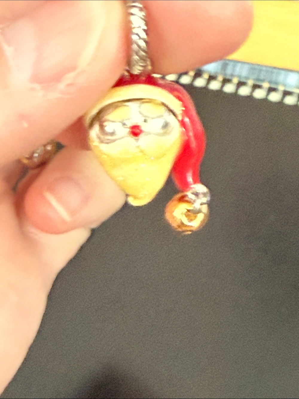 Retired Brighton Santa Charm Pendant - Red and Gold